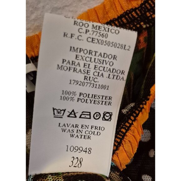 Torero Printed Lightweight Flutter Sleeve Sheer Mixed Print Top Sz S NWT - Picture 8 of 8